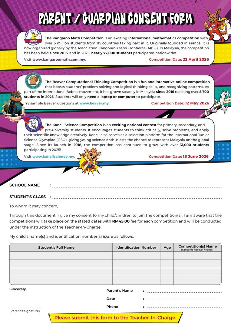 Parental Consent Form 2026