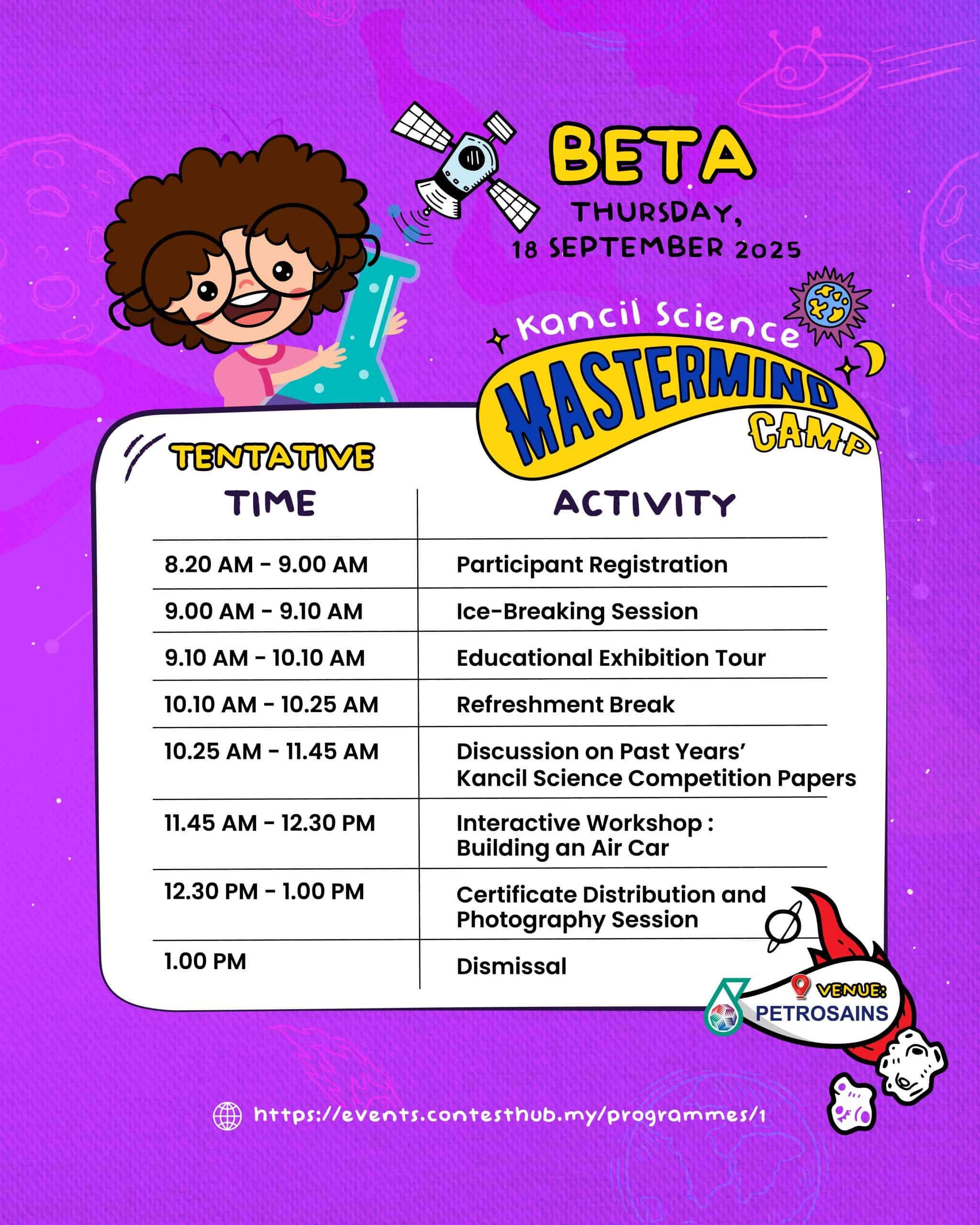 Mastermind Camp S2 2025 Beta tentative schedule