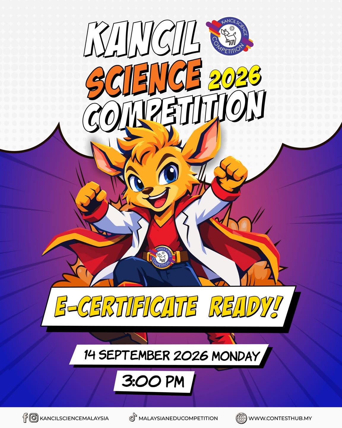 Kancil Science Competition 2026 — e-Certificate ready! Download from 14 September 2026, 3:00 PM